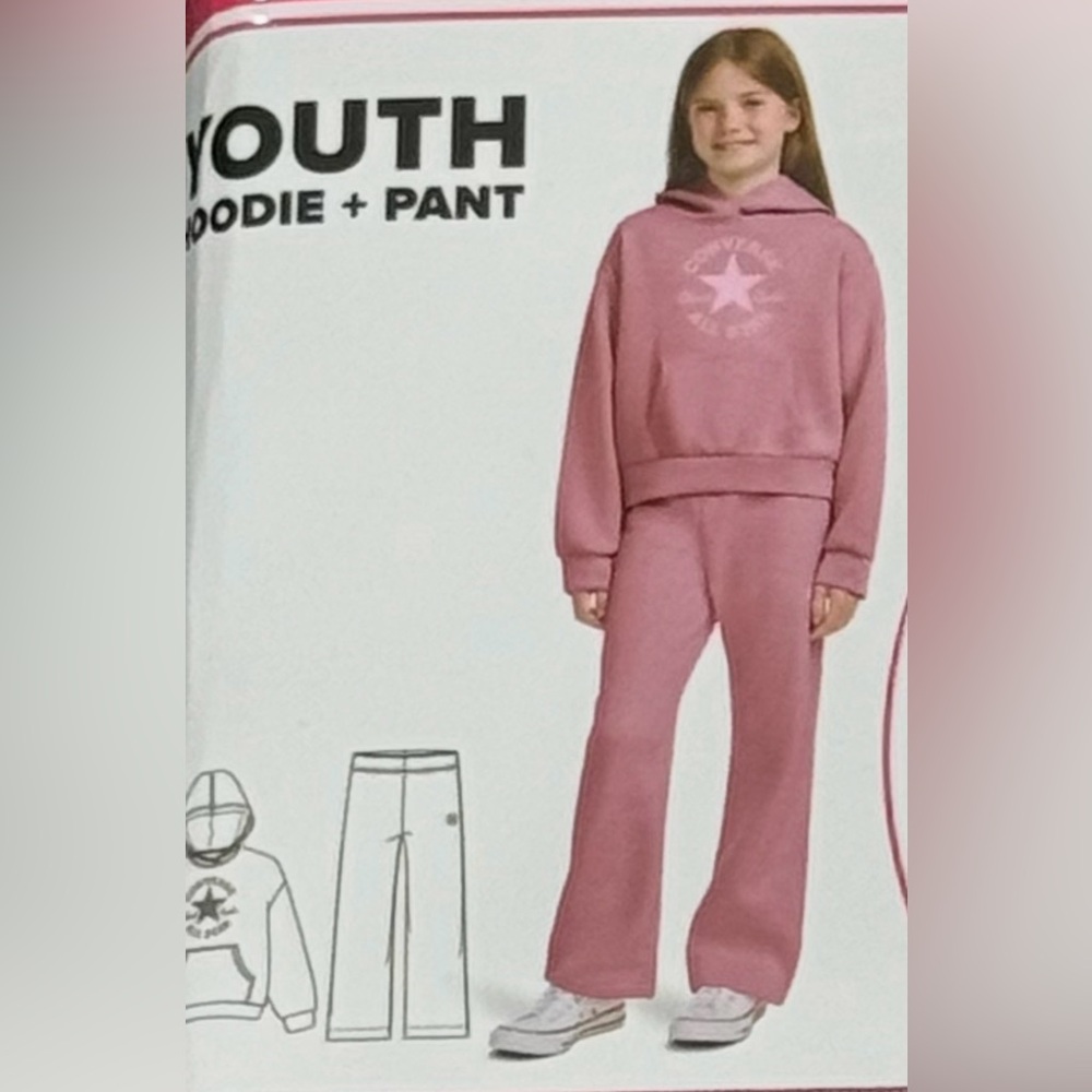 Converse 2-piece Pink Hoodie & Pants Matching Set Girl’s S 7/8 NEW with Tags NWT